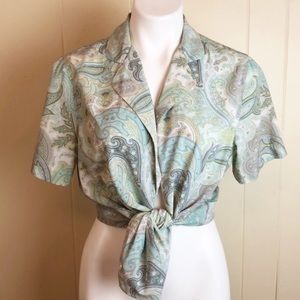 🌻SOLD🌻 Vintage 90s Short Sleeve Button Down Paisley Top